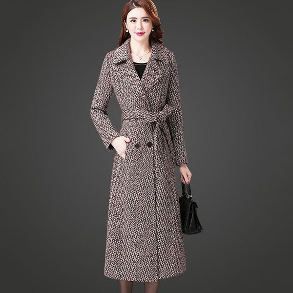 women's wool & blends oversize 4xl woolen coat women 2021 autumn winter jacket female overcoat fashion mid-length plaid thick outerwear, Black
women's wool & blends oversize 4xl woolen coat women 2021 autumn winter jacket female overcoat fashion mid-length plaid thick outerwear, Black
