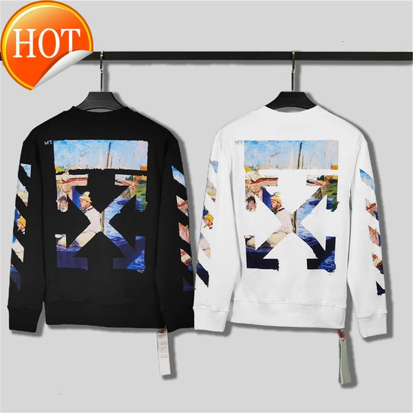 2021 correct winter version autumn new off style monet oil painting printed men's and women's round neck terry sweater, Black
2021 correct winter version autumn new off style monet oil painting printed men's and women's round neck terry sweater, Black