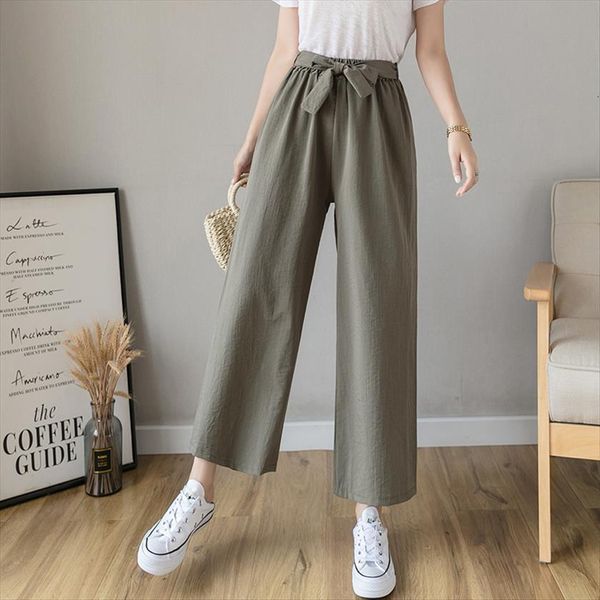 cotton linen wide legged summer womens pants loose high waist straight trousers ankle length pant streetwear, Black;white
cotton linen wide legged summer womens pants loose high waist straight trousers ankle length pant streetwear, Black;white