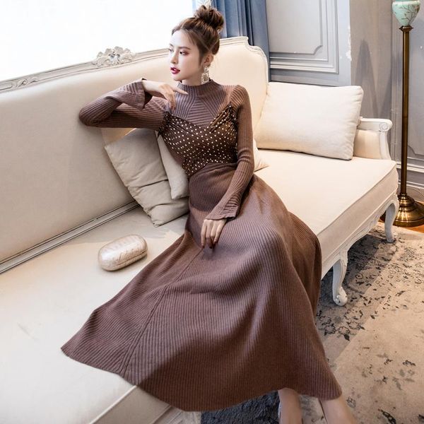 casual dresses fashion knitted dress woman korean midi long sleeve elegant for women polka-dot spring autumn 2021 vestido pph3079, Black;gray
casual dresses fashion knitted dress woman korean midi long sleeve elegant for women polka-dot spring autumn 2021 vestido pph3079, Black;gray