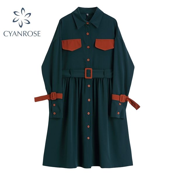 fashion pockets turn-down collar casual shirt dress women autumn vintage long sleeve a-line leisure bandage ladies shirt dress 210417, Black;gray
fashion pockets turn-down collar casual shirt dress women autumn vintage long sleeve a-line leisure bandage ladies shirt dress 210417, Black;gray