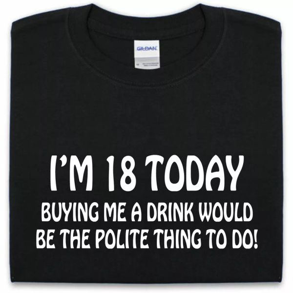 18° compleanno t shirt s-xxl scherzo divertente regalo novità uomo donna pub, White;black
18° compleanno t shirt s-xxl scherzo divertente regalo novità uomo donna pub, White;black