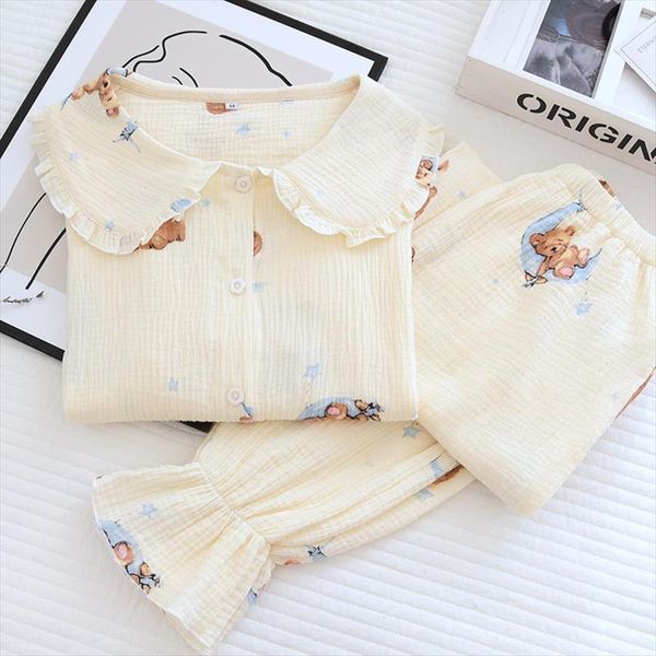 long sleeve homewear pajamas suit women sleepwear cotton gauze doll collar fresh plus size home service for, Black;red
long sleeve homewear pajamas suit women sleepwear cotton gauze doll collar fresh plus size home service for, Black;red