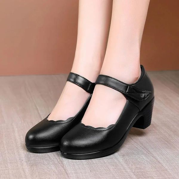 dress shoes women classic black pu leather round toe hook & loop office high heel zapatos de mujer lady casual street e9656
dress shoes women classic black pu leather round toe hook & loop office high heel zapatos de mujer lady casual street e9656
