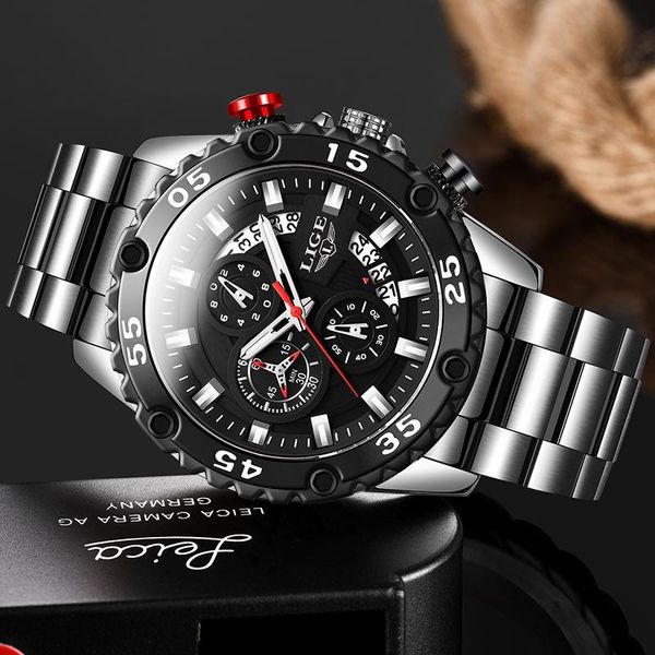 wristwatches 2021 lige quartz wrist watch silver black mens watches stainless steel men military sport chronograph, Slivery;brown
wristwatches 2021 lige quartz wrist watch silver black mens watches stainless steel men military sport chronograph, Slivery;brown