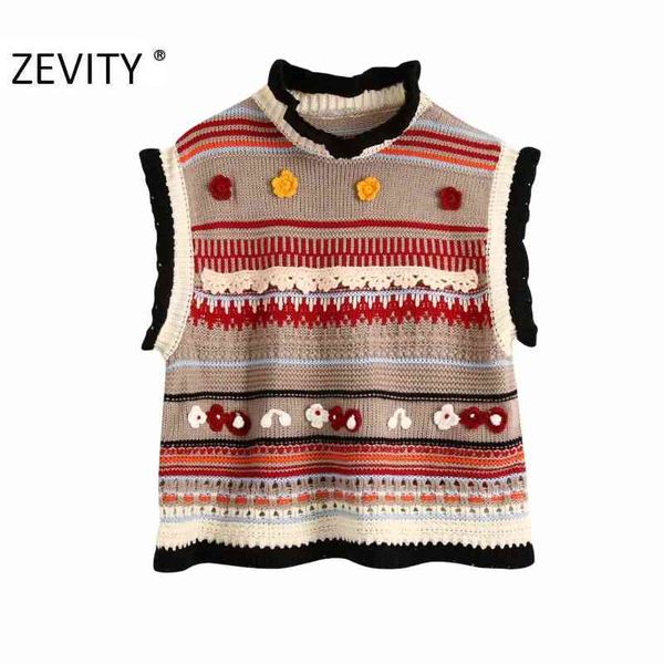 zevity women fashion color matching floral appliques knitting sweater ladies sleeveless casual vest sweaters chic s408 210419, White
zevity women fashion color matching floral appliques knitting sweater ladies sleeveless casual vest sweaters chic s408 210419, White