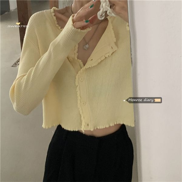 cardigan women open stitch yellow o-neck elegant vintage korean style streetwear leisure outwear summer sweater coat daily 210529, White
cardigan women open stitch yellow o-neck elegant vintage korean style streetwear leisure outwear summer sweater coat daily 210529, White