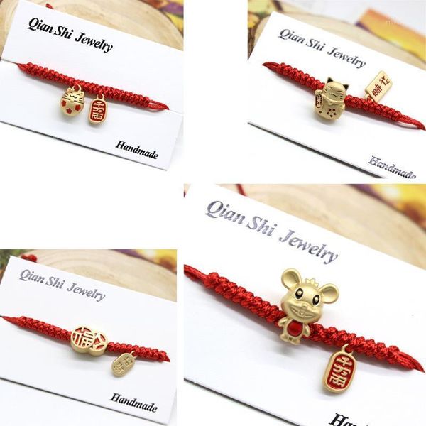 charm bracelets 2021 chinese style golden plated for women zodiac rat lady jewelry red rope bangle girl birthday gifts1, Golden;silver
charm bracelets 2021 chinese style golden plated for women zodiac rat lady jewelry red rope bangle girl birthday gifts1, Golden;silver