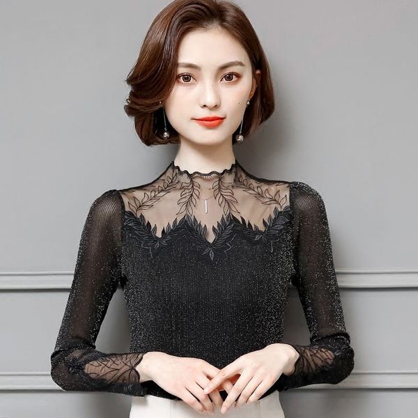 designs hollow out patchwork spliced turtleneck blusas lace blouses shirts casual long sleeve women spring autumn style xl, White
designs hollow out patchwork spliced turtleneck blusas lace blouses shirts casual long sleeve women spring autumn style xl, White