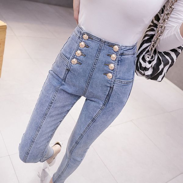 women's jeans korean version early spring 2021 new high waist slim tight light leg pencil pants women jeans, Blue
women's jeans korean version early spring 2021 new high waist slim tight light leg pencil pants women jeans, Blue