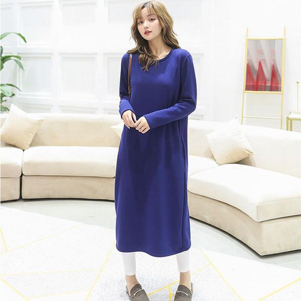 autumn thicken dress women winter long sleeve velvet solid o neck casual loose party dresses fashion plus size -8xl, Black;gray
autumn thicken dress women winter long sleeve velvet solid o neck casual loose party dresses fashion plus size -8xl, Black;gray