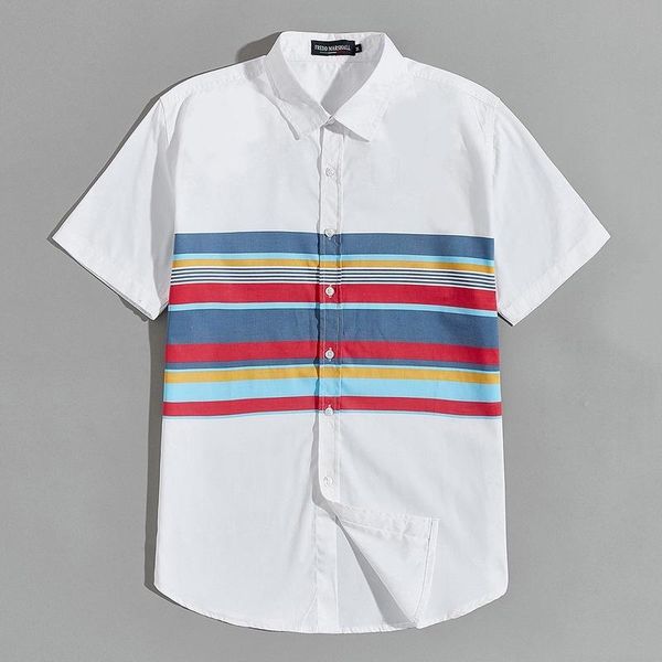 men's casual shirts men clothing 2021 summer color matching striped shirt large size lapel breathable fashion trend camisas para hombre, White;black
men's casual shirts men clothing 2021 summer color matching striped shirt large size lapel breathable fashion trend camisas para hombre, White;black