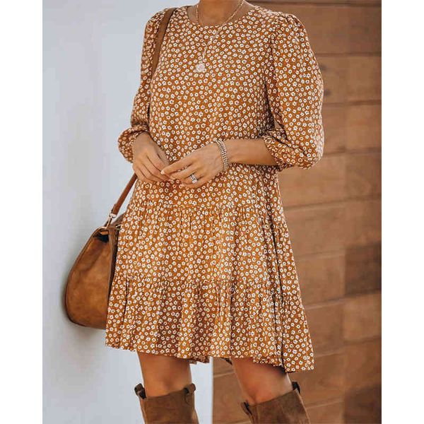 women polka dot print ruffles dress spring autumn 3/4 puff sleeve o-neck party vestidos bohemian casual short a-line mini dress 210416, Black;gray
women polka dot print ruffles dress spring autumn 3/4 puff sleeve o-neck party vestidos bohemian casual short a-line mini dress 210416, Black;gray