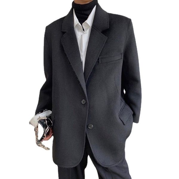 women's wool & blends winter european and american fashion profile thick suit lapel wide shoulder slimming casual warm jacket women, Black
women's wool & blends winter european and american fashion profile thick suit lapel wide shoulder slimming casual warm jacket women, Black