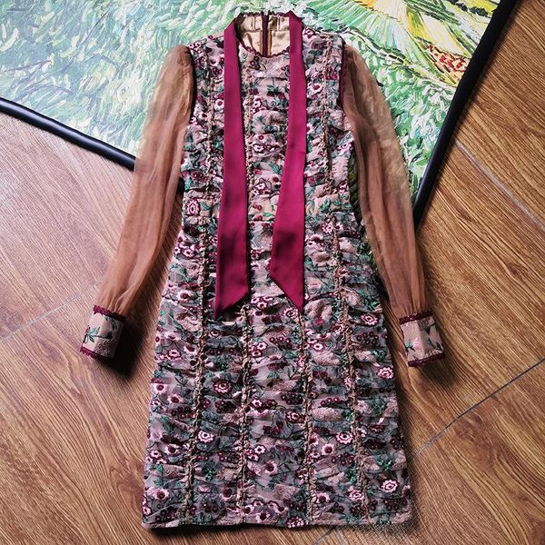 casual dresses luxury women autumn dress runway fashion long mesh sleeve colorful flower embroidery a-line party holiday vestidos, Black;gray
casual dresses luxury women autumn dress runway fashion long mesh sleeve colorful flower embroidery a-line party holiday vestidos, Black;gray