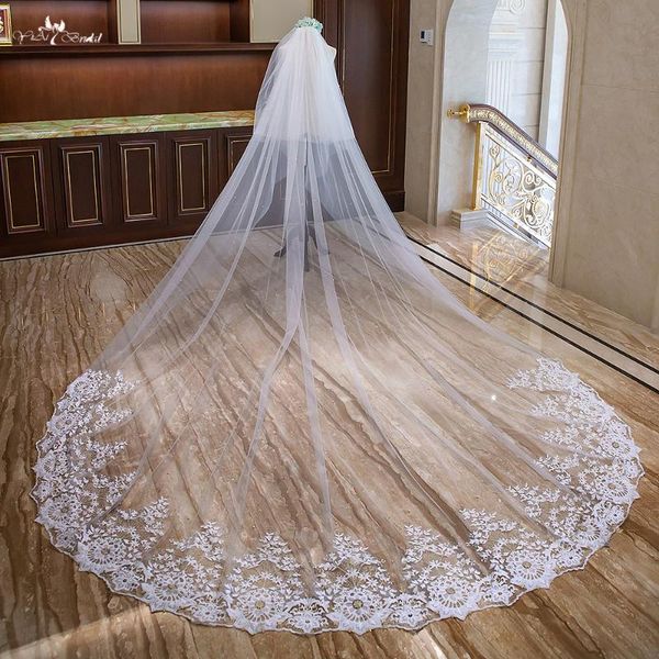 bridal veils lzp311 real pictures wedding veil noble peony applique edge with pearls design two layer cathedral, Black
bridal veils lzp311 real pictures wedding veil noble peony applique edge with pearls design two layer cathedral, Black