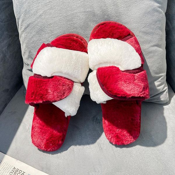 slippers fashion two-color stitching women fur indoor braided cross plush solid color winter flat keep warm female, Black
slippers fashion two-color stitching women fur indoor braided cross plush solid color winter flat keep warm female, Black