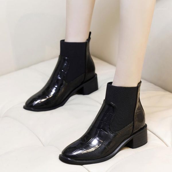 boots ankle women split leather autumn fashion lady shoes square heel handmade z0101, Black
boots ankle women split leather autumn fashion lady shoes square heel handmade z0101, Black