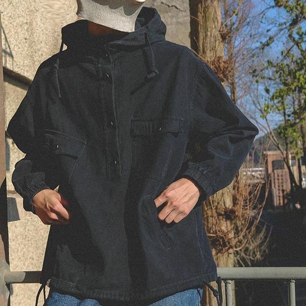 men's jackets safari style men streetwear trendy harajuku solid color hooded clothes male autumn korean fashion loose techwear coats, Black;brown
men's jackets safari style men streetwear trendy harajuku solid color hooded clothes male autumn korean fashion loose techwear coats, Black;brown
