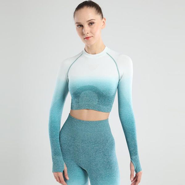 running stretch women's long-sleeve t-shirt workout clothes tights yoga training sports gradient color women outfit
running stretch women's long-sleeve t-shirt workout clothes tights yoga training sports gradient color women outfit