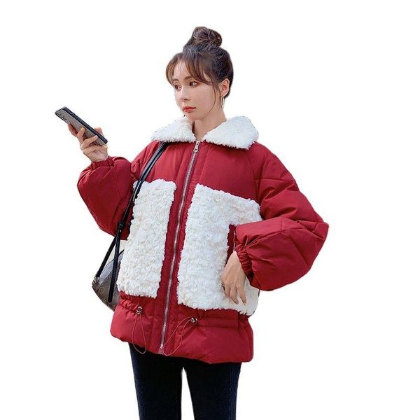 women's down & parkas lamb wool stitching jacket women winter 2021 2022 warm and loose korean fashion lapel tyjtjy, Black
women's down & parkas lamb wool stitching jacket women winter 2021 2022 warm and loose korean fashion lapel tyjtjy, Black