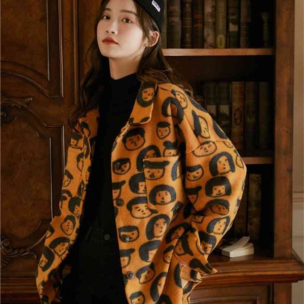 women's jackets vintage wool coat women tweed jacket orange print outwear designer coats and winter i9nc, Black;brown
women's jackets vintage wool coat women tweed jacket orange print outwear designer coats and winter i9nc, Black;brown