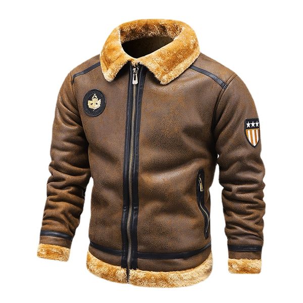 2021 men autumn thick warm fleece leather jacket coat men winter outwear military bomber motor biker jackets, Black;brown
2021 men autumn thick warm fleece leather jacket coat men winter outwear military bomber motor biker jackets, Black;brown