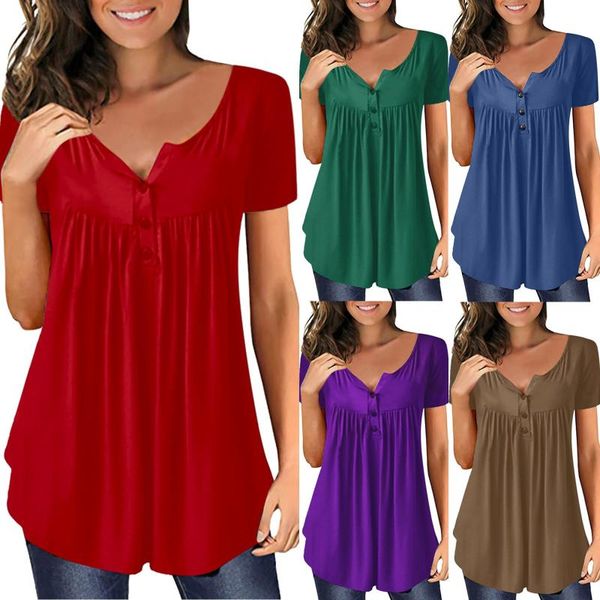 women's blouses & shirts fashion summer short sleeve shirt solid color casual blouse office lady loose button blusas women pullover te, White
women's blouses & shirts fashion summer short sleeve shirt solid color casual blouse office lady loose button blusas women pullover te, White