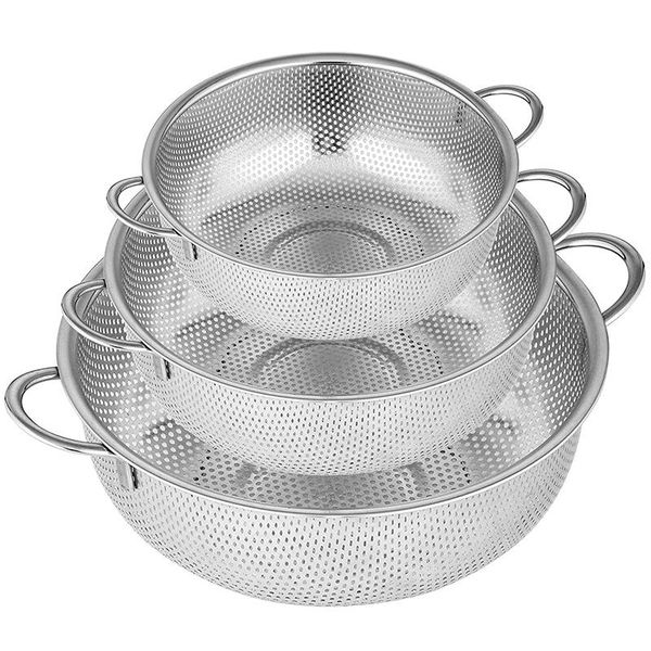 storage baskets three-part sieve, microporous stainless steel net, with handle, water drops, perfect for pasta, fruit, rice, food, dishwashe
storage baskets three-part sieve, microporous stainless steel net, with handle, water drops, perfect for pasta, fruit, rice, food, dishwashe