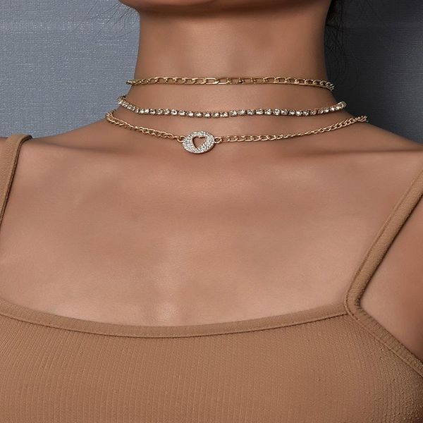 3pcs/set punk cuban chain crystal love lock metal necklace link clavicle fashion choke jewelry women girls gift pendant necklaces, Silver
3pcs/set punk cuban chain crystal love lock metal necklace link clavicle fashion choke jewelry women girls gift pendant necklaces, Silver