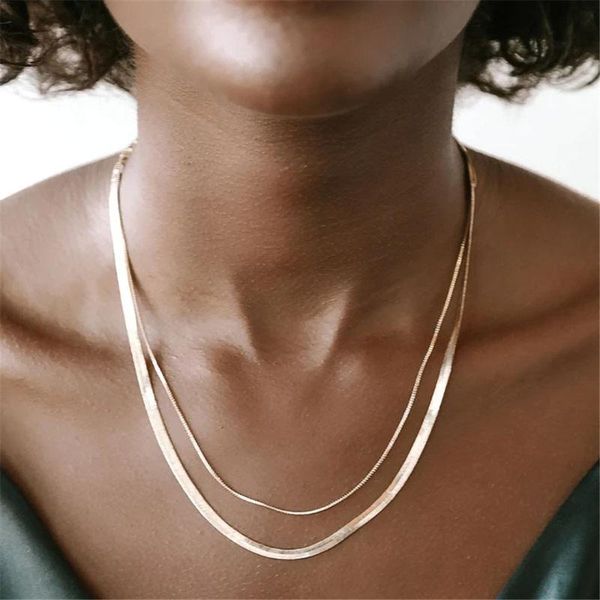 pendant necklaces 2021 gold snake chain thin chains combination multilevel for women fashion female simple necklace jewelry wholesale, Silver
pendant necklaces 2021 gold snake chain thin chains combination multilevel for women fashion female simple necklace jewelry wholesale, Silver