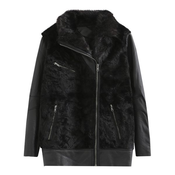 evfer stylish lady faux fur patchwork pu black long warm jackets outwear women winter fashion zippers leather thick coats 210421, Black;brown
evfer stylish lady faux fur patchwork pu black long warm jackets outwear women winter fashion zippers leather thick coats 210421, Black;brown