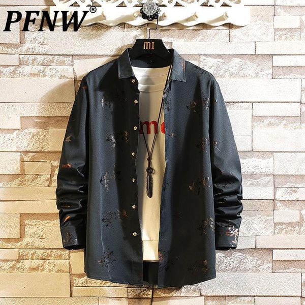 men's casual shirts pfnw 2021 large shirt black white autumn loose printed coat tide oversize non ironing male clothes 12x0069, White;black
men's casual shirts pfnw 2021 large shirt black white autumn loose printed coat tide oversize non ironing male clothes 12x0069, White;black
