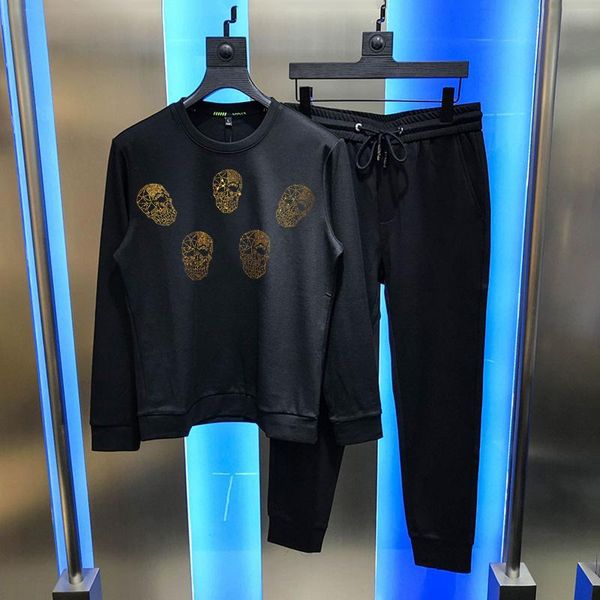 men's tracksuits trendy streetwear sets cotton fabric oversized hoodie casual sweatshirt and pants/ diamond skull shiny track suit, Gray
men's tracksuits trendy streetwear sets cotton fabric oversized hoodie casual sweatshirt and pants/ diamond skull shiny track suit, Gray