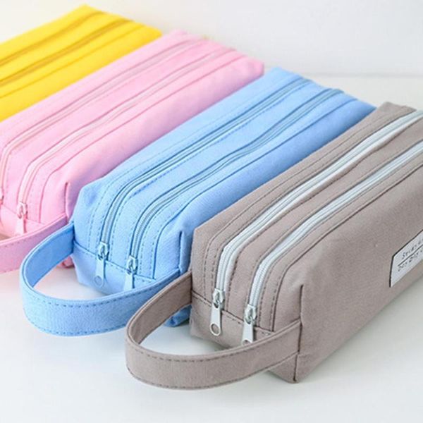 pencil bags portable canvas zip double layer case large capacity stationery pen bag layers zipper closure
pencil bags portable canvas zip double layer case large capacity stationery pen bag layers zipper closure