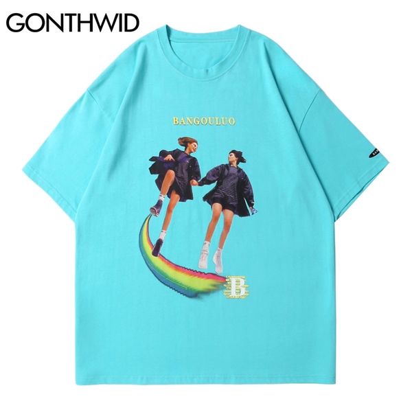 t-shirts creative rainbow print short sleeve tees hip hop harajuku streetwear fashion casual cotton 210602, White;black
t-shirts creative rainbow print short sleeve tees hip hop harajuku streetwear fashion casual cotton 210602, White;black