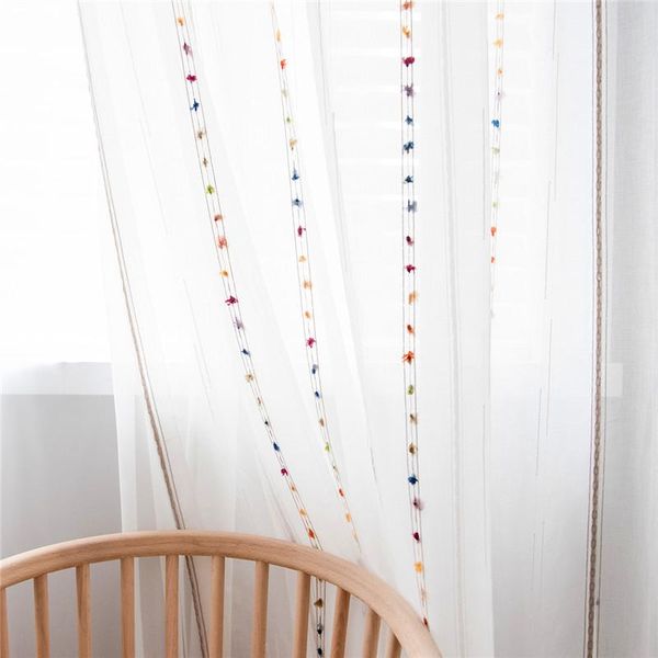 curtain & drapes rainbow hair ball embroidery stripewhite window screen for modern living room bedroom kitchen light translucent tulle #4
curtain & drapes rainbow hair ball embroidery stripewhite window screen for modern living room bedroom kitchen light translucent tulle #4