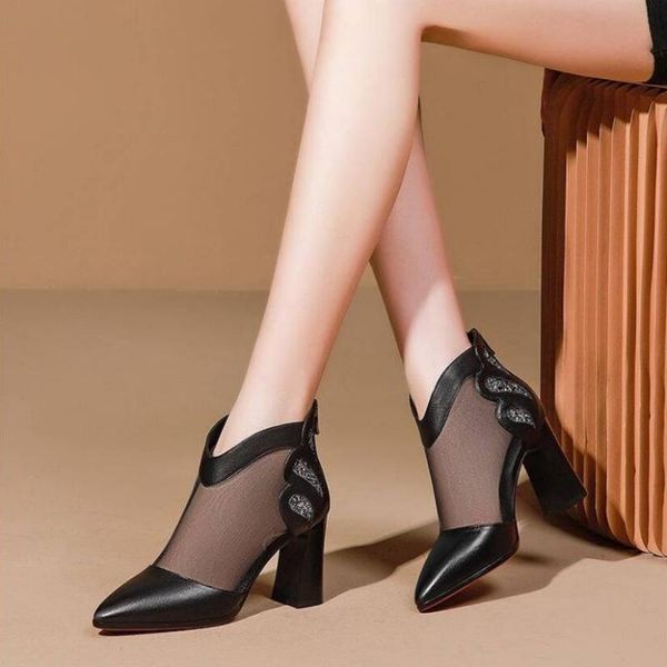 dress shoes high heeled sandals boots women pumps mesh summer heels pointed toes thick heel hollow out female black beige
dress shoes high heeled sandals boots women pumps mesh summer heels pointed toes thick heel hollow out female black beige