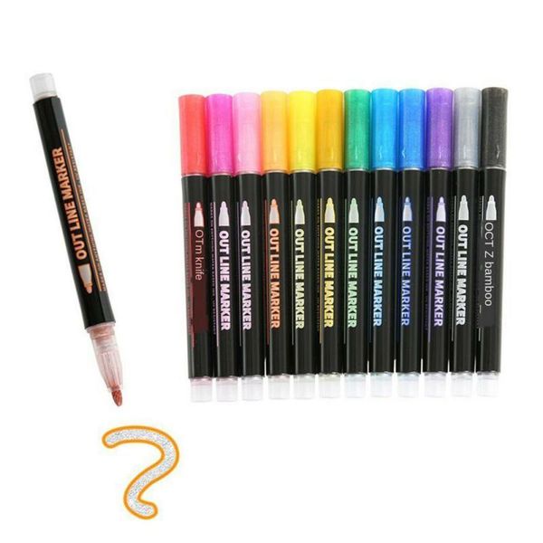 double-line pen color hand account 12-color two-color contour hand-painted stationery highlighter durable marker highlighters, Black;red
double-line pen color hand account 12-color two-color contour hand-painted stationery highlighter durable marker highlighters, Black;red