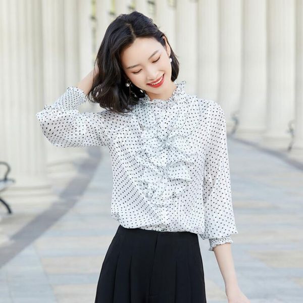 women's blouses & shirts long sleeve polka dot elegant ol styles for women business work wear blouse female clothes clothing, White
women's blouses & shirts long sleeve polka dot elegant ol styles for women business work wear blouse female clothes clothing, White