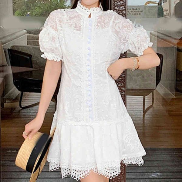 women korean puff sleeve lace ruffles dress retro elegant temperament light mature summer stand collar 16f0972 210510, Black;gray
women korean puff sleeve lace ruffles dress retro elegant temperament light mature summer stand collar 16f0972 210510, Black;gray