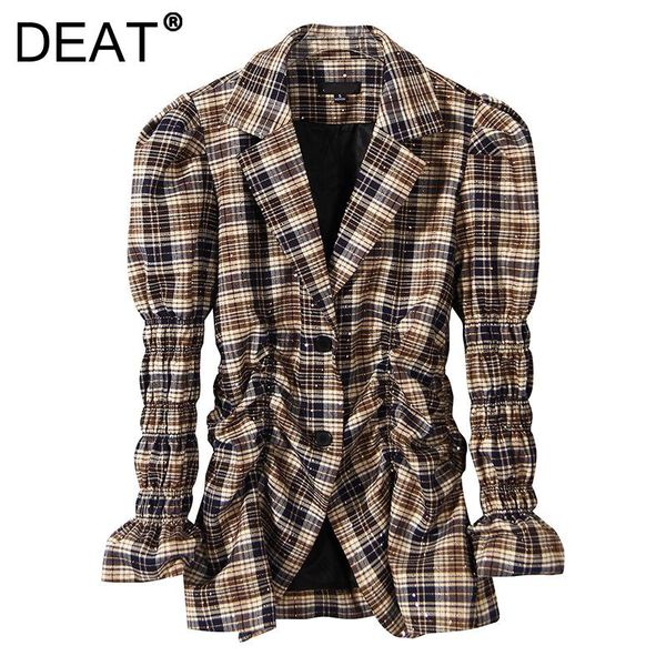 women's suits & blazers deat 2021 spring and autumn fashion casual plaid wrinkled thin sequins versatile long sleeve suit coat sl692, White;black
women's suits & blazers deat 2021 spring and autumn fashion casual plaid wrinkled thin sequins versatile long sleeve suit coat sl692, White;black