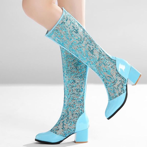 boots spring summer mesh women fashion zipper casual low heels knee high black white blue ladies's shoes
boots spring summer mesh women fashion zipper casual low heels knee high black white blue ladies's shoes