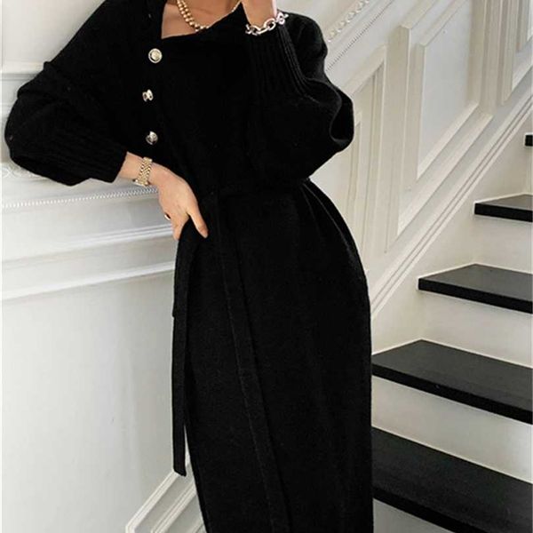 autumn winter women knitted dress turtleneck buttons full sleeve korean dresses warm long sweater vestidos female clothes 211023, Black;gray
autumn winter women knitted dress turtleneck buttons full sleeve korean dresses warm long sweater vestidos female clothes 211023, Black;gray