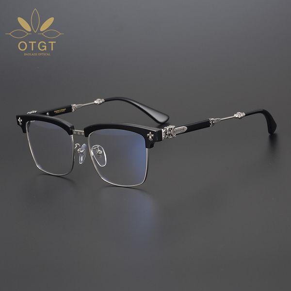 design japanese handmade sword croxin large cross half glasses frame can be equipped with myopia and flat lens, White;black
design japanese handmade sword croxin large cross half glasses frame can be equipped with myopia and flat lens, White;black