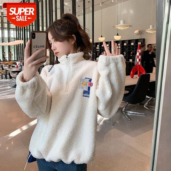 labeled stand-up collar lamb wool sweater women's pullover zipper long-sleeved loose net red hair on behalf of #xe1v, Black
labeled stand-up collar lamb wool sweater women's pullover zipper long-sleeved loose net red hair on behalf of #xe1v, Black