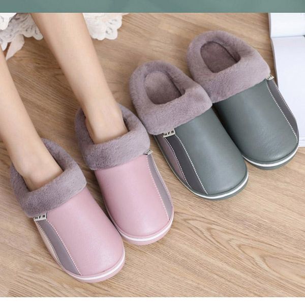 slippers pu leather women men winter warm plush flat home shoes woman soft comfort female slides male non-slip bedroom, Black
slippers pu leather women men winter warm plush flat home shoes woman soft comfort female slides male non-slip bedroom, Black