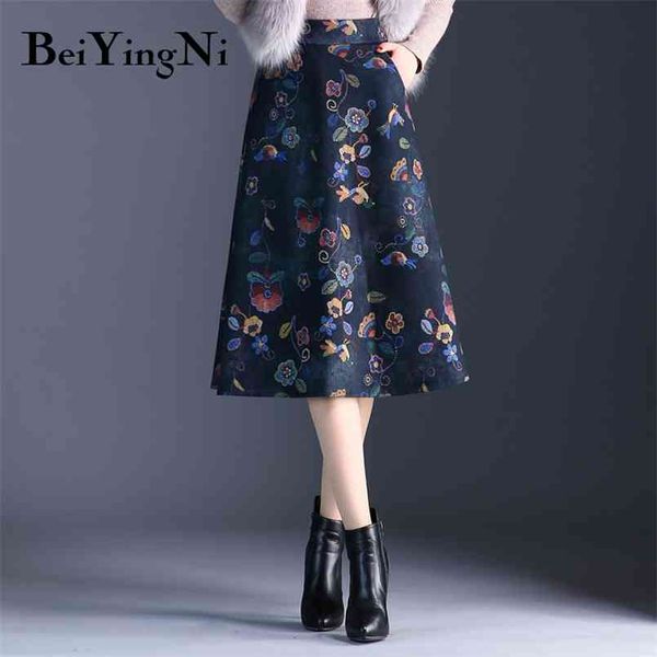 high waist skirt women plus size retro korean floral print midi skirts arrival s-3xl elegant saias autumn winter 210506, Black
high waist skirt women plus size retro korean floral print midi skirts arrival s-3xl elegant saias autumn winter 210506, Black