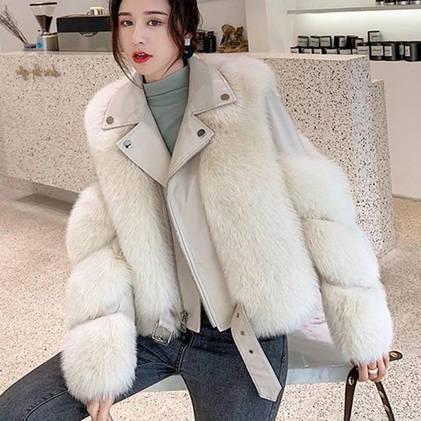 women's fur & faux luxury short winter jacket women outwear thick coat pu leather jackets warm streetwear, Black
women's fur & faux luxury short winter jacket women outwear thick coat pu leather jackets warm streetwear, Black