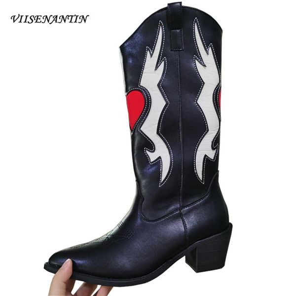 boots pointed toe female cowboy slip on embroidery western knight fashion women red heart decor fashionable bootie, Black
boots pointed toe female cowboy slip on embroidery western knight fashion women red heart decor fashionable bootie, Black